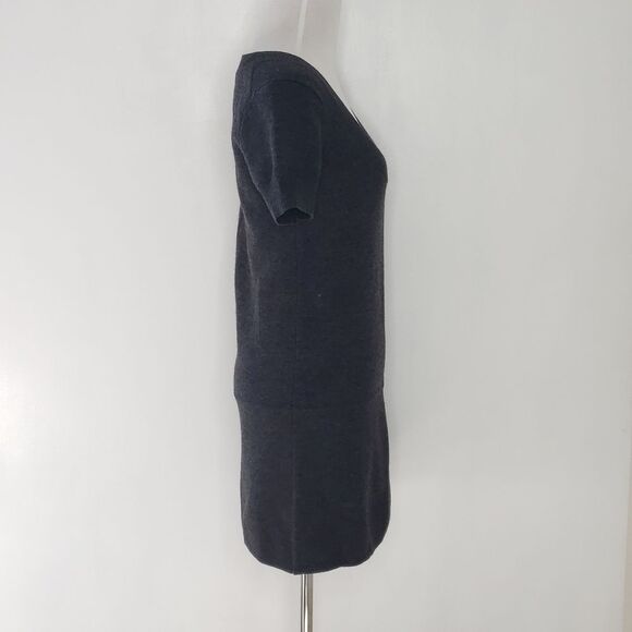 Theory Jenilee B New Steady Wool Gray Tunic Sweater Dress Short Sleeve Small - Picture 3 of 8